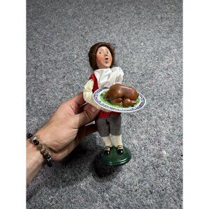 Byers Choice Williamsburg Harvest Thanksgiving Woman w/ Turkey Platter 2008
